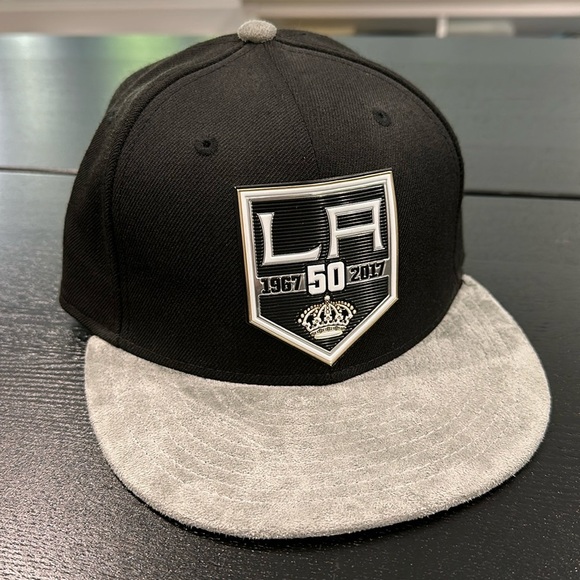 LA Kings NHL 50th Anniversary Suede Brim Limited Edition New Era Fitted Hat - 7 - Picture 2 of 8